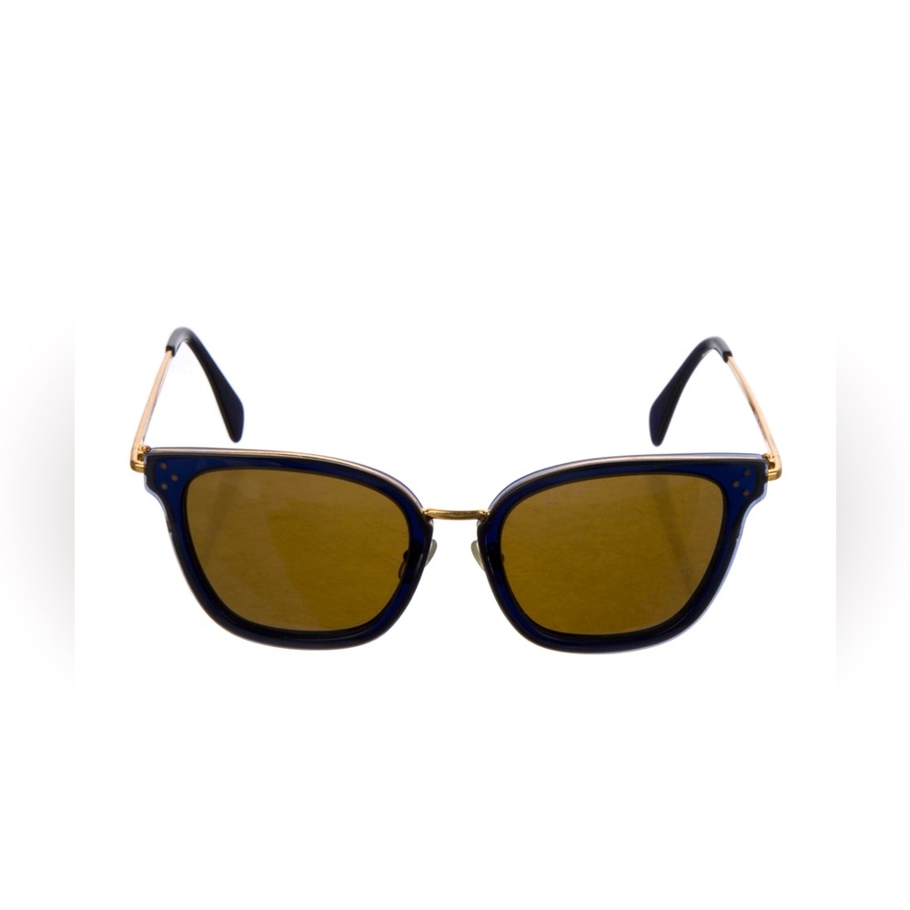 Celine Wayfarer Tinted Dark Blue and Gold Sunglasses